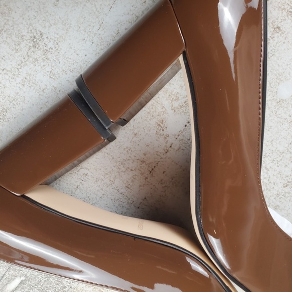 Marc Fisher Caitlin Womens Pumps Sz 7 M Dark Brown Patent Leather Pointed Toe - Picture 9 of 12